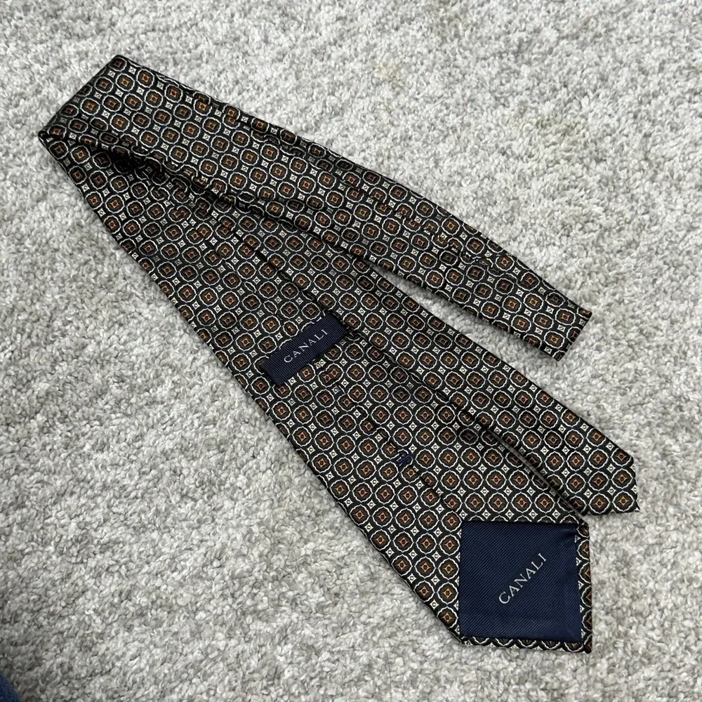 Canali Thick Silk Tie Necktie Italy men's size (3.75 x 59)